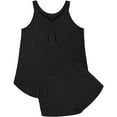 thumbnail image 4 of Sakmal Black Pajamas for Women Set Sleeveless Shorts Pant Solid Comfy Loungewear Topsfor Women, 4 of 5