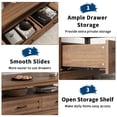 thumbnail image 5 of CazToi 2 Drawer Coffee Table Rectangular Center Table with Storage Shelves, 5 of 10