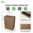 thumbnail image 3 of Bilot - 18x7x19 inches - 100pcs - X-Large Brown Paper Bags with Handles, Shopping, Gift Bags, Party, Merchandise, Lunch Bags, Grocery Bags, 3 of 5