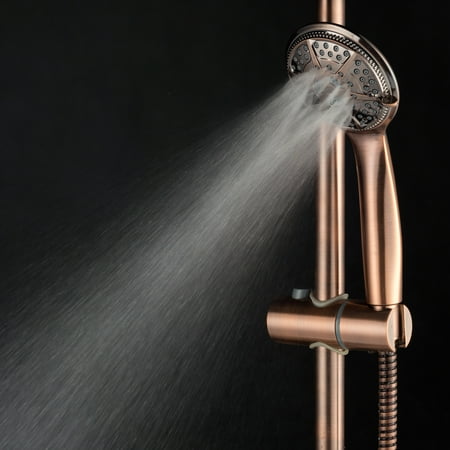 Brushed Bronze Watertile Showerhead - Ukoke 5-Way with High Pressure Shower Head, Hand Hold Bronze