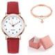 thumbnail image 1 of Reloj clásico de cuarzo para mujer con esfera luminosa y correa de piel esmerilada. Reloj retro pequeño y redondo con pulsera y caja. Ideal para decoración de interiores y exteriores., 1 of 1