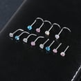 thumbnail image 5 of ZS 8Pcs/Set 20g Heart Crystal Nose Ring Stud Piercing Nose Bone/L Shaped/Nose Screw Nostril Piercing, 5 of 5