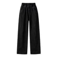 thumbnail image 4 of Plebaso Girls Boys Casual Straight Leg Jeans High Elastic Waist Stretch Pants Comfortable Fashion Denim Pants, 4 of 5