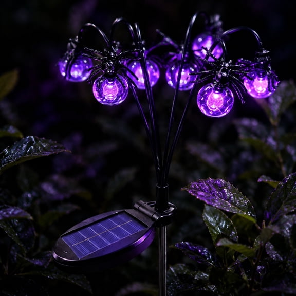 Solar Halloween Decorations Outdoor, Spooky Halloween Decorations, Solar Powered Garden Lights Outdoor, Purple Halloween Lights, Purple Glow Solar Stake Light, Outdoor Waterproof