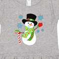 thumbnail image 4 of Inktastic Christmas Snowman in Top Hat with Candy Cane Girls Toddler Dress, 4 of 5