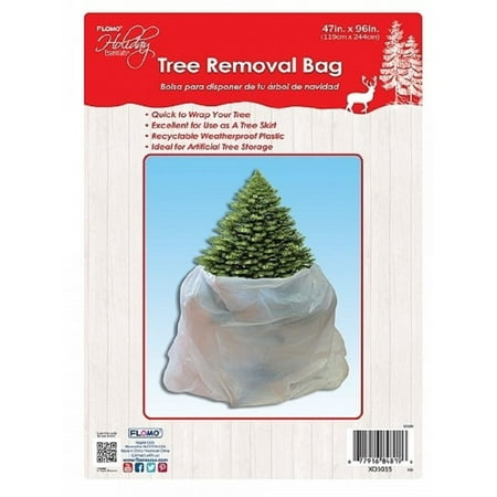 White Christmas Tree Removal and Storage Bag 47 x 96 Inches