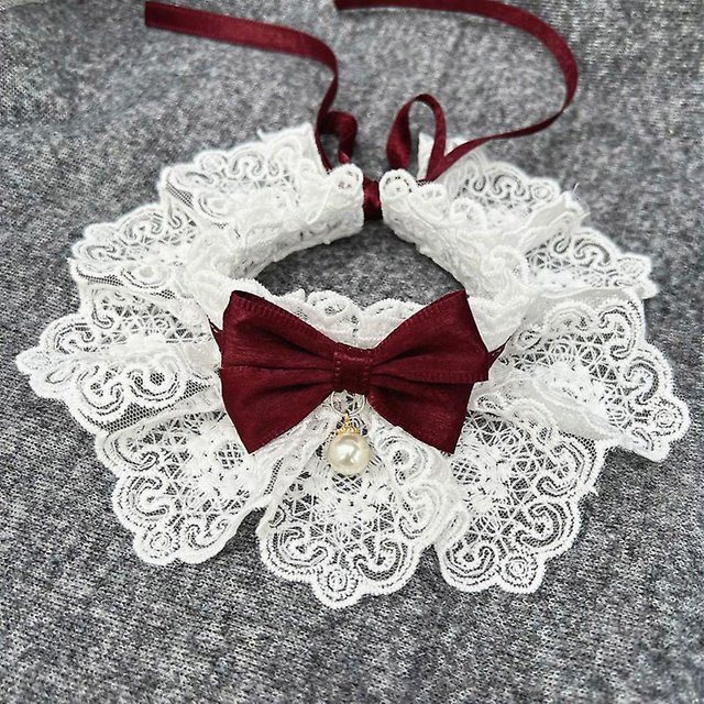 (rouge)petit Bavoir Broderie Triangle Vtements La Mode Costume Avec Rglable Scraft Bavoirs Pour Animaux De Compagnie Chiens Accessoires Classique