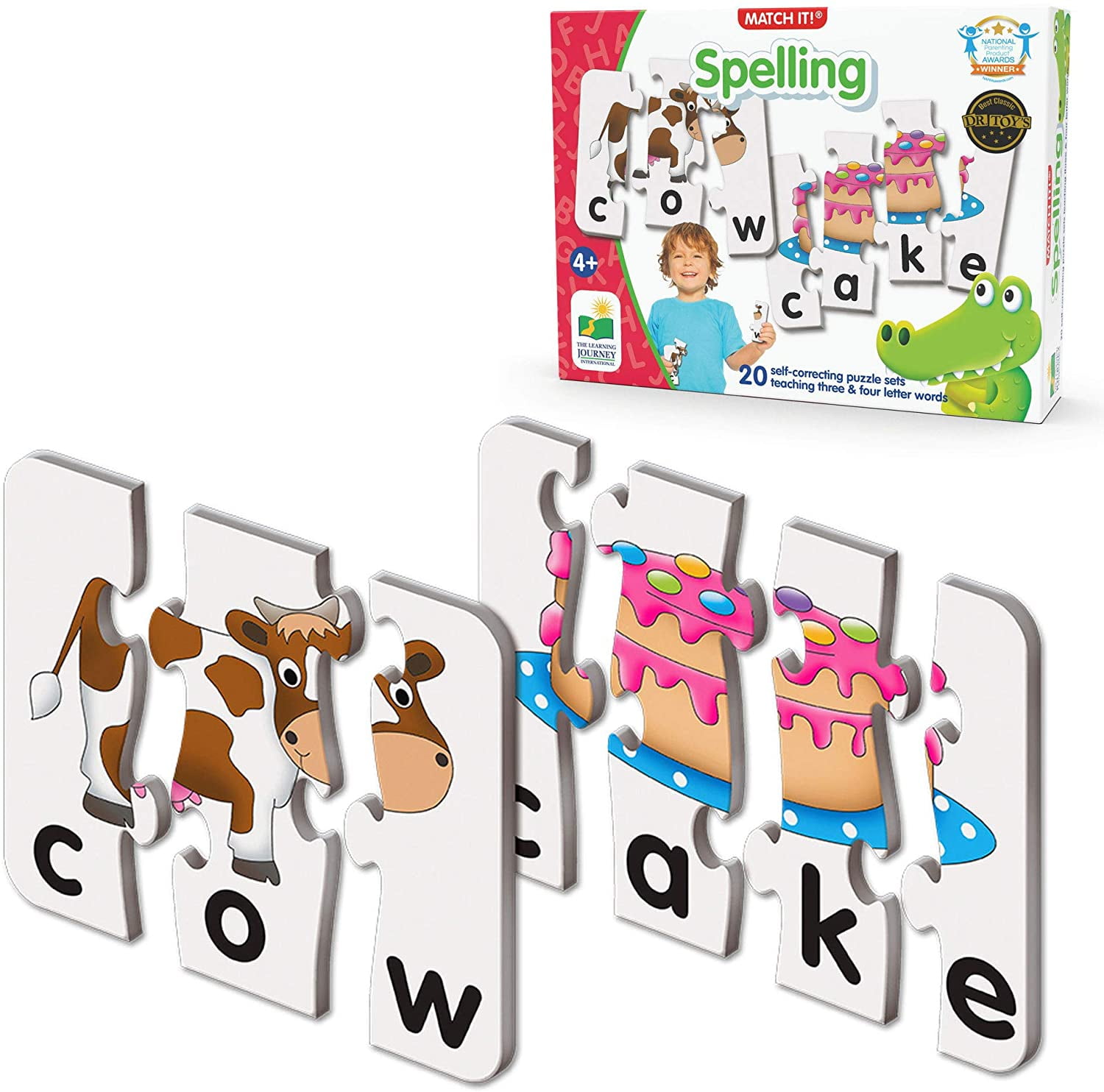 Mixed Cognitive Card Puzzles Self-Correcting Jigsaw Kids Words Card Game