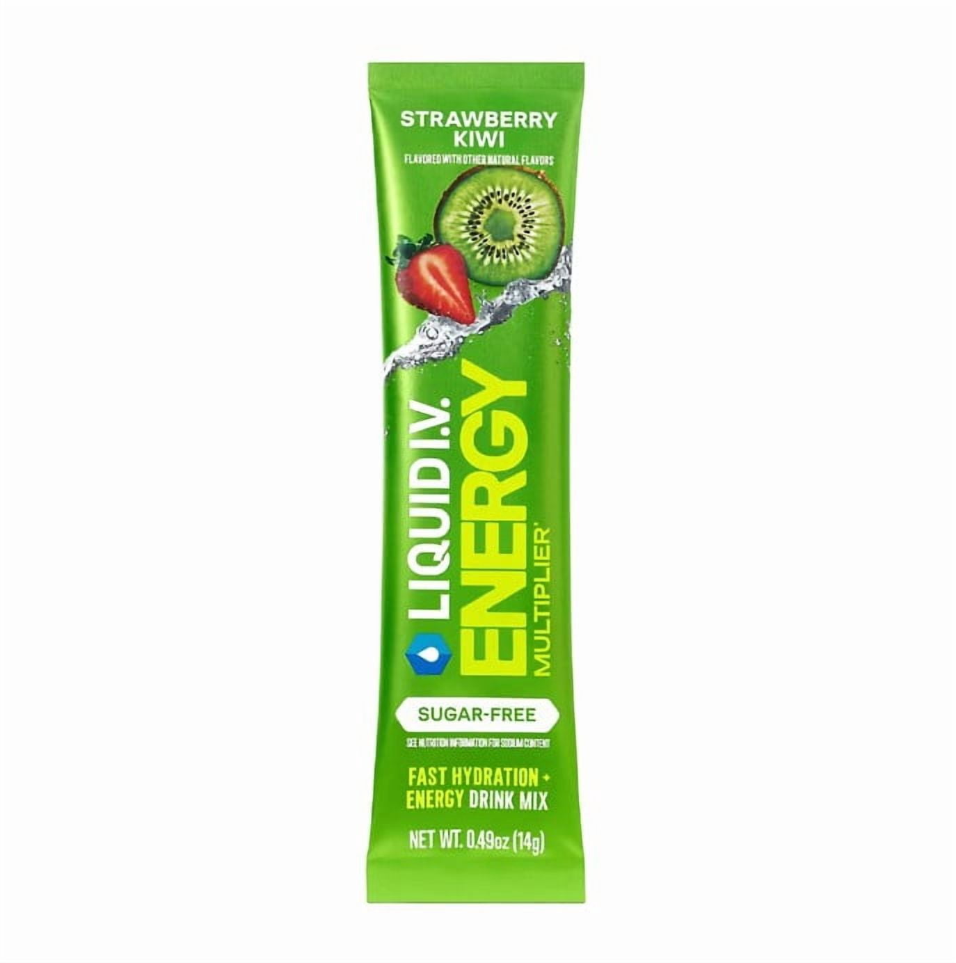 Liquid I.V. Energy Multiplier Sugar-Free Drink Mix, Strawberry Kiwi & Blackberry Lemonade, Sticks, 26 ct.
