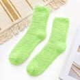 thumbnail image 5 of DQRPSEETB Women Fuzzy Fluffy Cozy Slipper Socks Warm Soft Winter Plush Home Sleeping Socks Thin Socks Women,Black Crew Socks Green, 5 of 6
