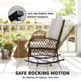 thumbnail image 3 of Outdoor Wicker Rattan Rocking Chair with Thick Cushions, Heavy-Duty Steel Frame Patio Rocker for Garden, Backyard, Porch or Conservatory, Light Mixed Brown, 29.5" W x 38.6" D x 35.8" H, 3 of 7