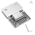 thumbnail image 3 of Kenally Clip de acero inoxidable 304/201 para baño, bisagra para puerta de vidrio para cuarto de ducha, abrazadera sin marco de 180 grados, accesorios Herramientas y ferretería 304 brillante Kenally TO000659-04, 3 of 6