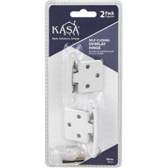 Hardware Resources KFHO-A-WH2 Overlay Hinge, White - Pack of 2