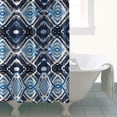 thumbnail image 4 of Blue Geometric Pattern Shower Curtain 72"x84" ,Bathroom Decorative Shower Curtains Set with 12 Hooks,Modern Waterproof Washable Shower Curtain, 4 of 6