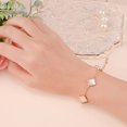 thumbnail image 4 of Pulsera de moda para mujer, chapada en oro, ajustable, con incrustaciones de concha, joyería para mujeres y niñas, regalos del día de la madre (blanco), 4 of 5