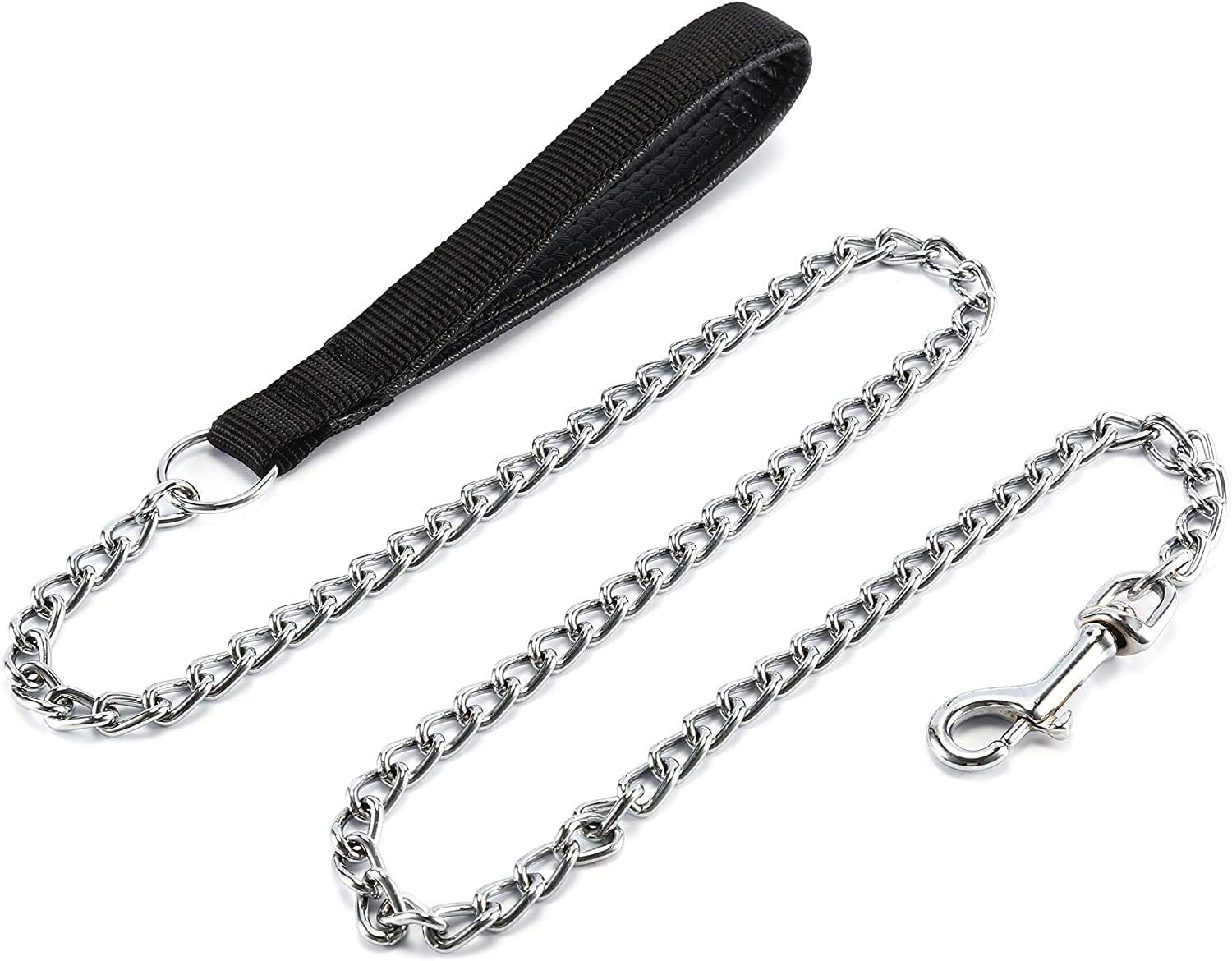 Metal Dog Leash, Heavy Duty Chew Proof Pet Leash Chain with Padded