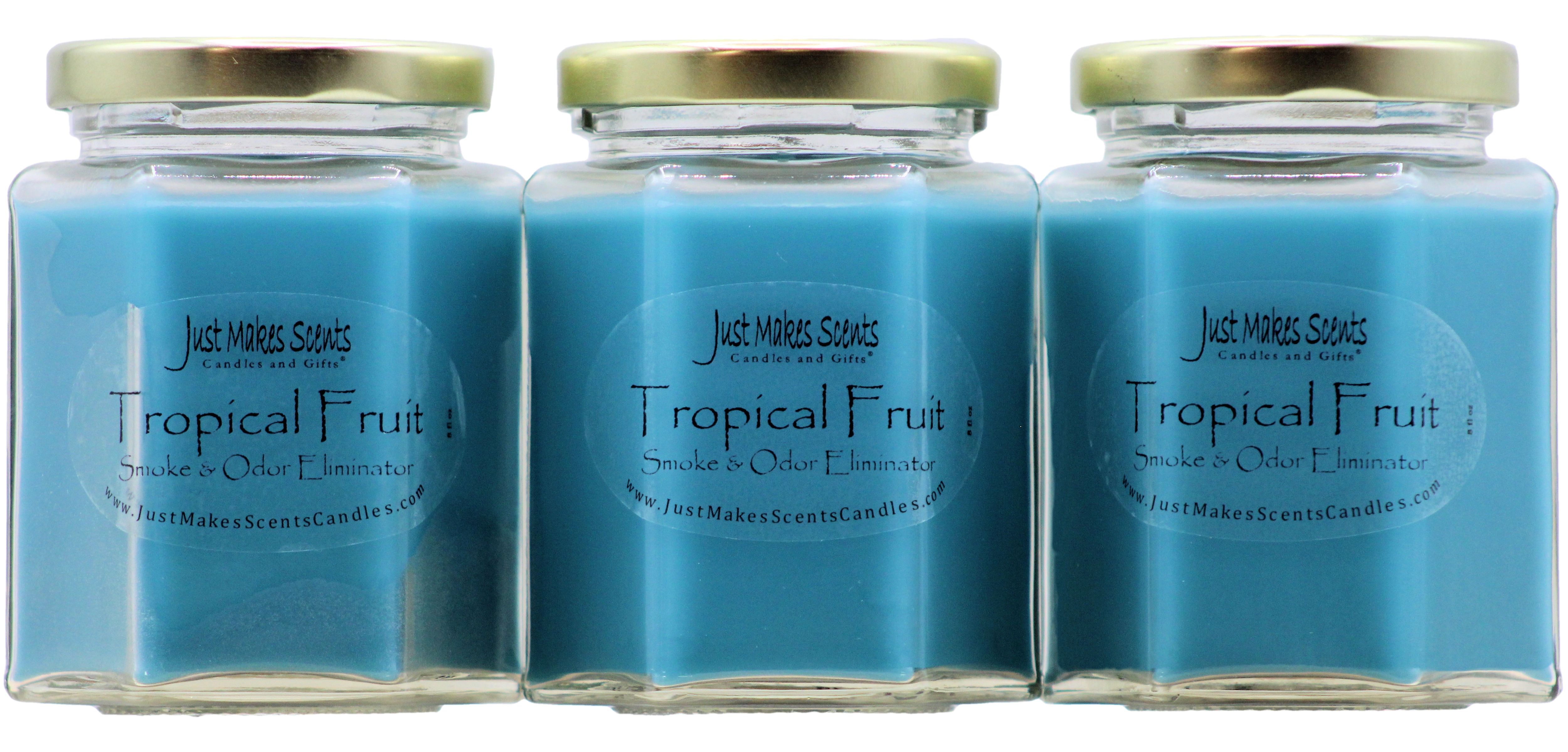 3Pack Tropical Smoke & Odor Eliminator Candle, 8 oz Hexagon jar