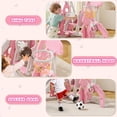 thumbnail image 6 of XJD 6-in-1 Toddler Slide and Swing Set, Kids Indoor Outdoor Playset with Basketball Hoop, Backyard Playground for Toddlers 1-3 Years Old, Pink, 6 of 11