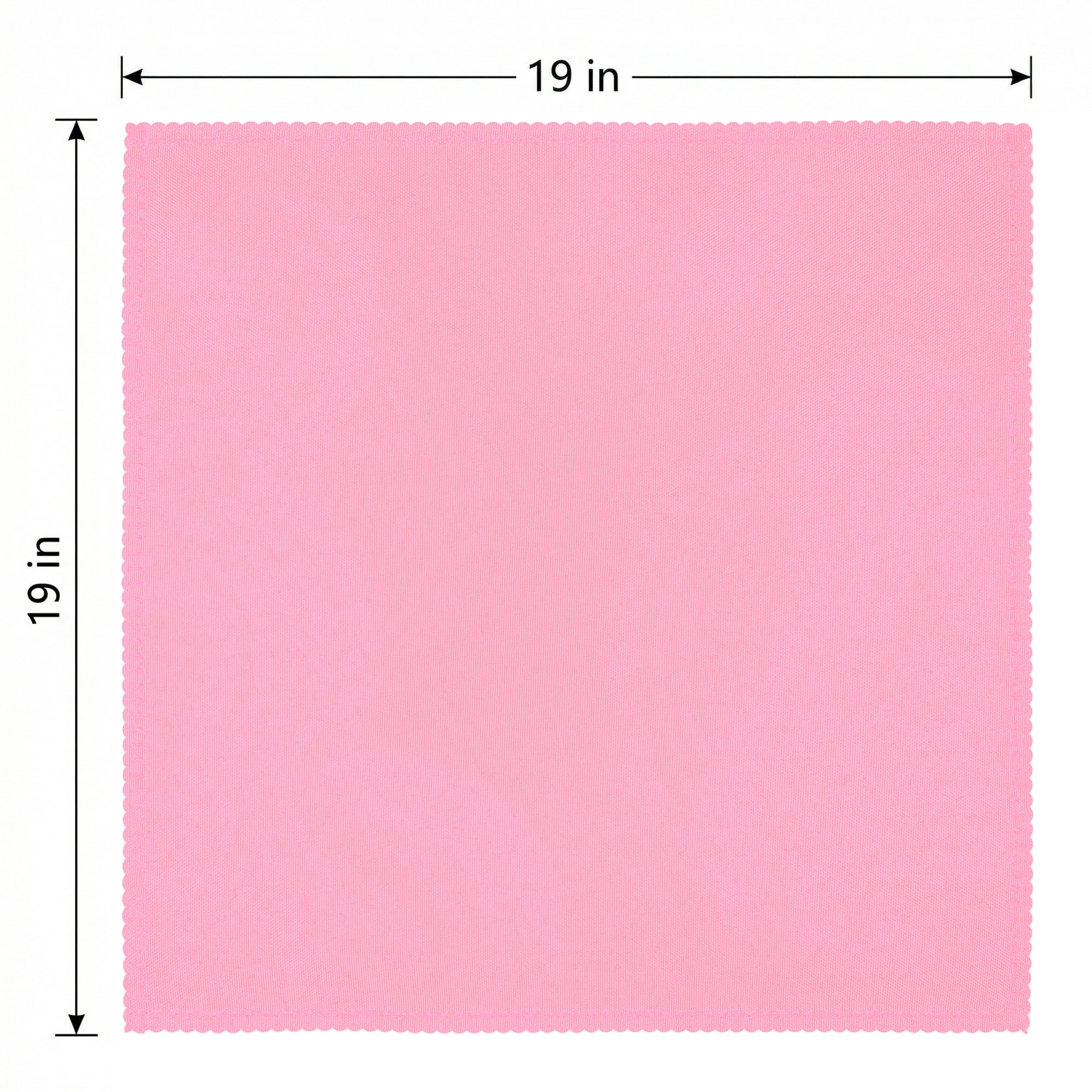 Unique Bargains 12Pcs Polyester Washable Cloth Napkins Light Pink 19x19inch