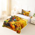 thumbnail image 5 of Manfei Thanksgiving Print Twin Sheets,Cute Halloween Pumpkin Face Bedding,3 Pieces,1 Flat Sheet,1 Fitted Sheet and 1 Pillowcase, 5 of 6