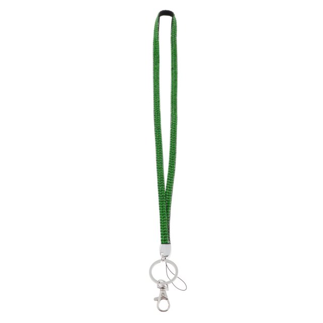 Cordón ID Insignia Titular de la tarjeta Correa Brillante Teléfono móvil Correas para colgar en el cuello Sunnimix Verde oscuro 46 cm