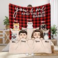 thumbnail image 1 of You & Me And The Fur Babies - Personalized Couple Blanket, 1 of 7