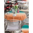 thumbnail image 5 of Outdoor Tablecloth with Umbrella Hole for Patio/Picnic/Party/Camping, Teal Burnt Orange Ombre Waterproof Table Cloth Round Cover Washable, Modern Gradient Abstract Art (Dia 60"), 5 of 8