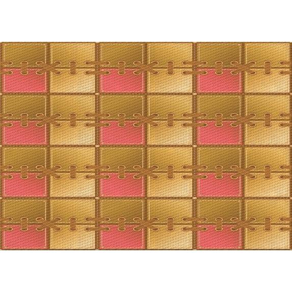 Ahgly Company Machine Washable Indoor Rectangle Transitional Grapefruit Red Area Rugs, 6' x 9'
