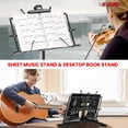 thumbnail image 4 of Music Stand Adjustable Desktop Book Stands Portable Sheet Holder All Metal Foldable Bookstand, 4 of 10