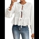 thumbnail image 1 of Blusa de Larga Abullonada Estilo Babydoll con Lazo Delantero para Mujer, Estilo Y2K M, 1 of 9