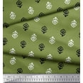 thumbnail image 2 of Soimoi Polyester Crepe Fabric Leaves & Floral Block Printed Fabric 1 Yard 42 Inch Wide, 2 of 3