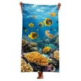 thumbnail image 3 of Jjayotai Ocean Fish Beach Towel, Microfiber Sand Free Colorful Towels for Adults Kids, Quick Dry Ultra Washable Absorbent Reversible Super Soft Pool Travel Swim Bath Shower Towel 29”x 59” for Beach, 3 of 9