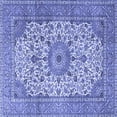 thumbnail image 1 of Ahgly Company Machine Washable Indoor Square Persian Blue Traditional Area Rugs, 4' Square, 1 of 4
