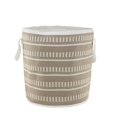 thumbnail image 1 of LR Resources BASKE16029GRY021H Tableau de Bord & Bande Géométrique Polyester Panier de Rangement Intérieur & Extérieur&44; Taupe & Blanc - Rond, 1 of 1