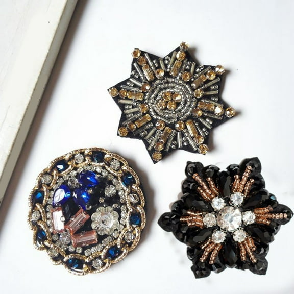 BESTOYARD Polygonal Snowflake Decor Sewing Patches Assorted Color 3pcs