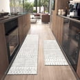 thumbnail image 2 of Boho Kitchen Mat Set of 2,Modern Farmhouse Kitchen Rugs and Mats Non Skid Washable,Moroccan Boho Runner Rugs with Rubber Backing for Kitchen Decor and Accessories (Off-White 17"x47"+17"x30"), 2 of 6