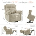 thumbnail image 5 of MCombo Dual Motor Power Lift Recliner Chair with Massage and Dual Heating for Senior, Fabric 7888 (Beige, Medium), 5 of 11