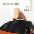 thumbnail image 4 of ABCISI Wood Wall Hooks, Modern Minimalist Wood Hooks Wall Mounted, Natural Wooden Wall Coat Hook Rack, Wooden pegs for Hanging Hat, Towel, Robe, Bag (Pack of 2pcs), 4 of 13