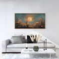 thumbnail image 4 of TOARTi Boho Floral Full Moon Framed Canvas Wall Art Flower Field Vintage Landscape Painting Nature Scenery Decor for Living Room Bedroom Farmhouse 20x40 Inch, 4 of 10