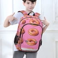 thumbnail image 6 of FORMRS Unisex School Backpack 17" Student Travel Bag with Laptop Compartment, Pink Doughnuts, 6 of 7