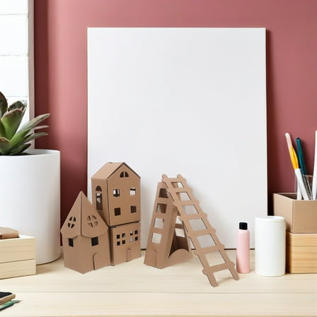 LOLIPPYY 1Set DIY Cardboard Playhouse Kit for Spatial Skill Building and Portable Craft Fun