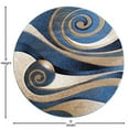 thumbnail image 4 of Flash Furniture Coterie Round Contemporary Beige, Blue Area Rug, 8' x 8', 4 of 5