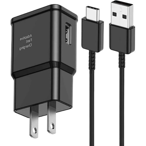 TYPPKMM 6FT Fast Charging Cable & Wall Charger Block Kit, High-Speed USB-C Charger for Android Phones, Samsung Galaxy Series, and More