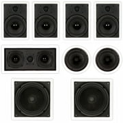 Theater Solutions TST87 Flush Mount 7.2 Speaker Set 8" In Wall and Ceiling