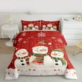 thumbnail image 2 of Homewish Cartoon Winter Snowman Full Size Comforter Sets for Kids, Christmas Snowflake Bedding Comforter Set, Happy New Year Reversible Bedding Sets, Ultra Soft Bedroom Decor, 3-Piece, 2 of 8