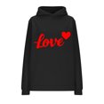 thumbnail image 4 of Goodeals Sweatshirt Hoodie Women Oversized Graphic Sweatshirt Teen Girls Cute Lover Letter Graphic Print Tops Valentine's Day Long Sleeve Fleece Pullover Shirts(Black,M)Reduced, 4 of 6