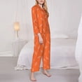 thumbnail image 3 of Wukai Orange lightning Print Women’s Pajama Long Sleeve Sleepwear Soft&nbsp;-Medium, 3 of 7