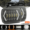thumbnail image 5 of Pair 7x6" 5X7" INCH LED Headlight Hi or Low Beam Light DRL For 86-95 Jeep Wrangler YJ, 5 of 7