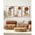 thumbnail image 4 of SHENIFY Large Boho Wall Art Prints Abstract Decor Mid Century Modern Geometric Canvas Prints Artwork - 24x36in3pcs Natural Framed, 4 of 7