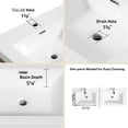 thumbnail image 7 of 60" Vanity Sink, Stone Resin Countertop, Soft Close, Glossy White, Neatly Organize Essentials 24v15-60dgw Bathroom Storage Cabinet With Modern, 7 of 7